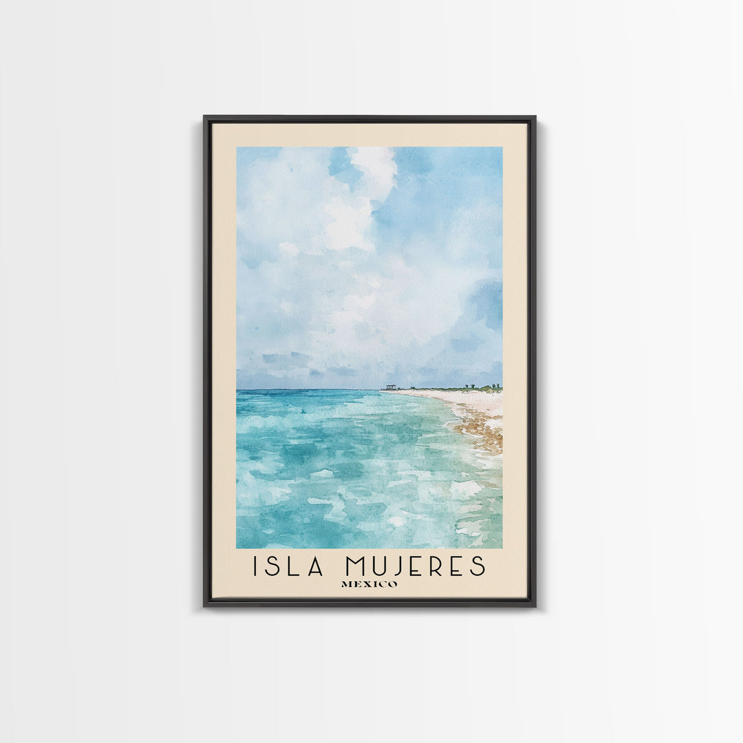 Isla Mujeres, Mexico Watercolor Beach Print, Vacation Gift, Mexico Wall Art, Beach Painting, Beach Decor, Beach Painting