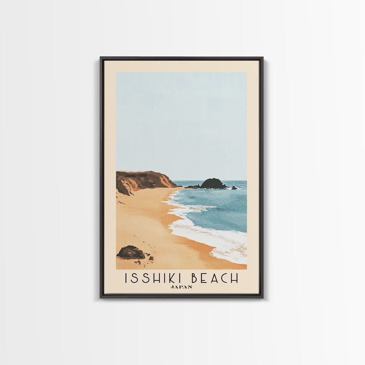 Isshiki Beach, Japan Watercolor Print, Vacation Gift, Japan Wall Art, Vacation Wall Art, Vacatation Memories, Beach Decor, Beach Or Lakehouse Art