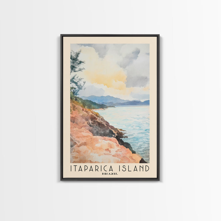 Itaparica Island, Brazil Watercolor Beach Print, Vacation Gift, Brazil Wall Art, Beach Painting, Beach Decor, Beach Painting