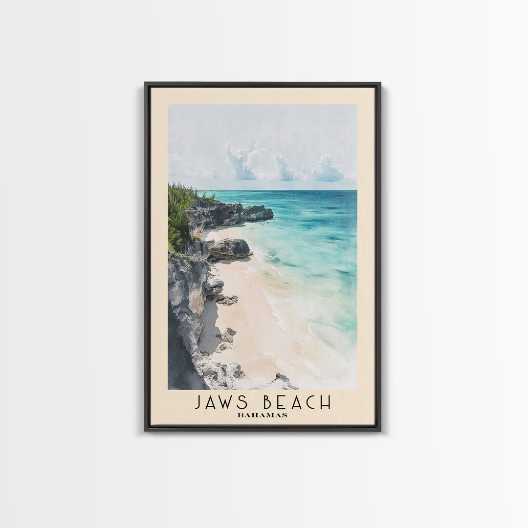 Jaws Beach, Bahamas Watercolor Print, Vacation Gift, Bahamas Wall Art, Beach Painting, Beach Decor, Beach Or Lakehouse Art