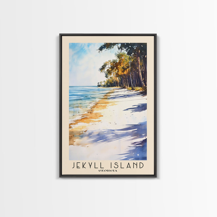 Jekyll Island, Georgia Watercolor Beach Print, Vacation Gift, Georgia Wall Art, Framed Canvas Print, Framed Beach Painting