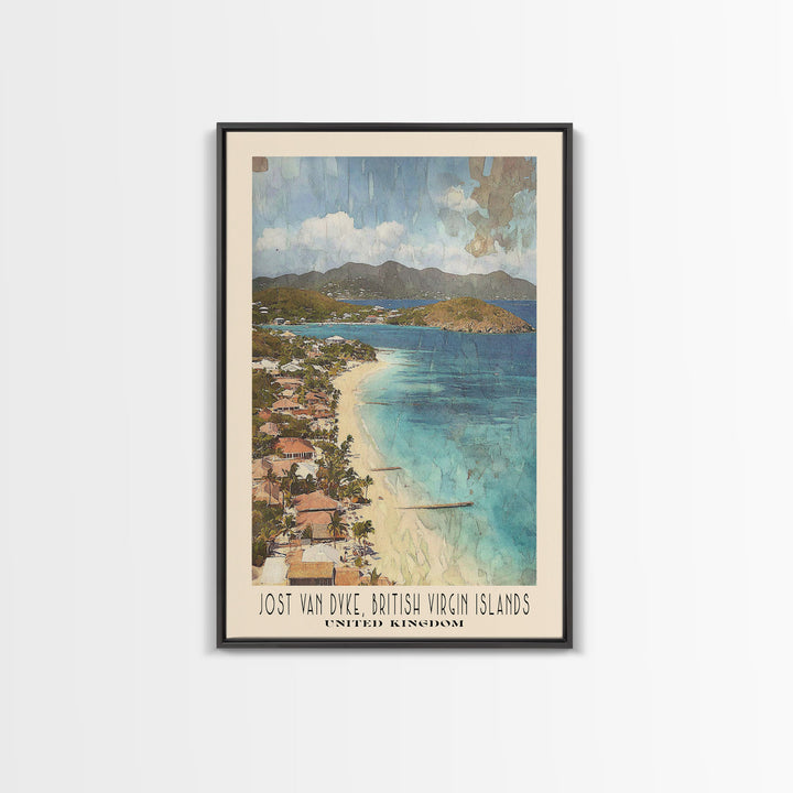 Jost Van Dyke, British Virgin Islands , United Kingdom Watercolor Beach Print, Vacation Gift, United Kingdom Wall Art, Beach Painting, Beach Decor, Beach Painting