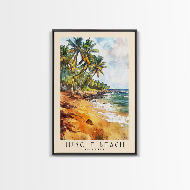 Jungle Beach, Sri Lanka Watercolor Print, Vacation Gift, Sri Lanka Wall Art, Vacation Wall Art, Vacatation Memories, Beach Decor, Beach Or Lakehouse Art