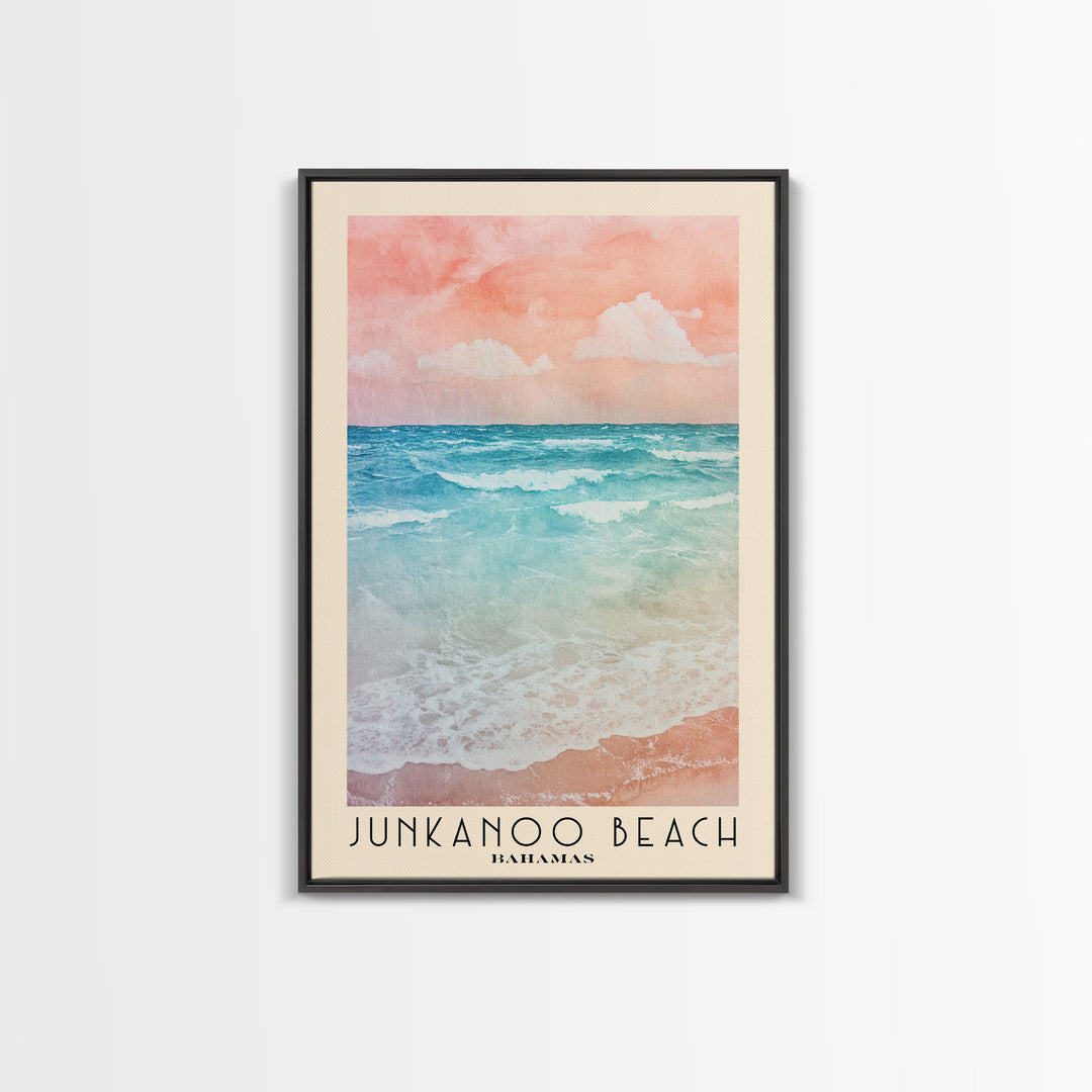 Junkanoo Beach, Bahamas Watercolor Print, Vacation Gift, Bahamas Wall Art, Beach Painting, Beach Decor, Beach Or Lakehouse Art