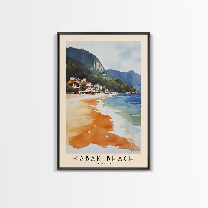 Kabak Beach, Turkey Watercolor Beach Print, Vacation Gift, Turkey Wall Art, Beach Painting, Beach Decor, Beach Painting