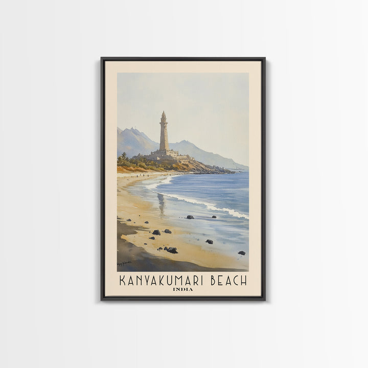 Kanyakumari Beach, India Watercolor Print, Vacation Gift, India Wall Art, Vacation Wall Art, Vacatation Memories, Beach Decor, Beach Or Lakehouse Art