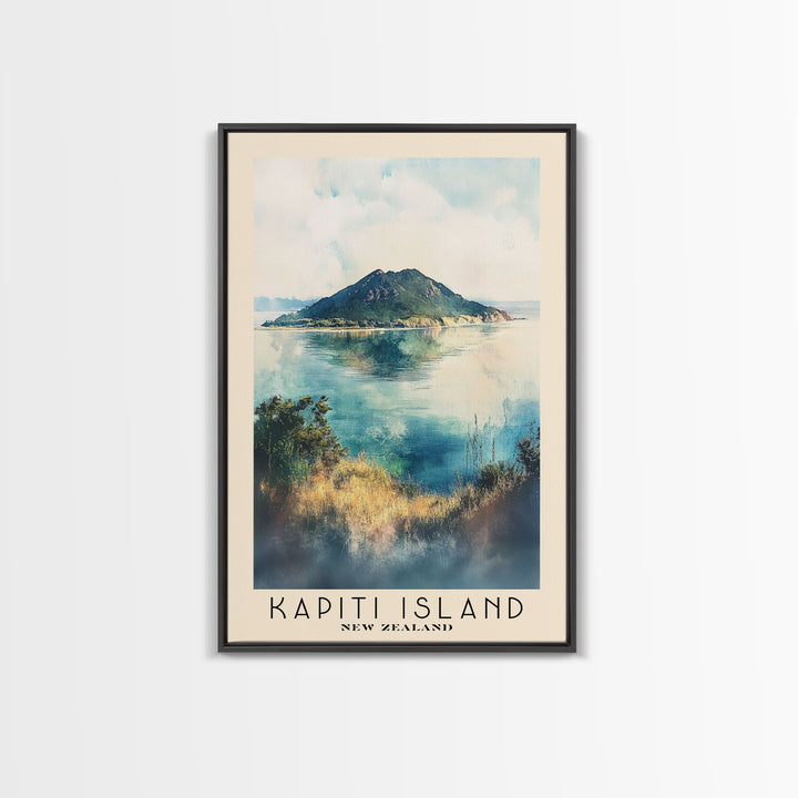 Kapiti Island, New Zealand Watercolor Print, Vacation Gift, New Zealand Wall Art, Beach Painting, Beach Decor, Beach Or Lakehouse Art