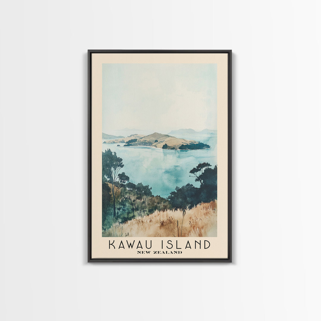 Kawau Island, New Zealand Watercolor Beach Print, Vacation Gift, New Zealand Wall Art, Beach Painting, Beach Decor, Beach Painting