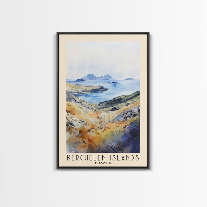 Kerguelen Islands, France Watercolor Print, Vacation Gift, France Wall Art, Beach Painting, Beach Decor, Beach Or Lakehouse Art