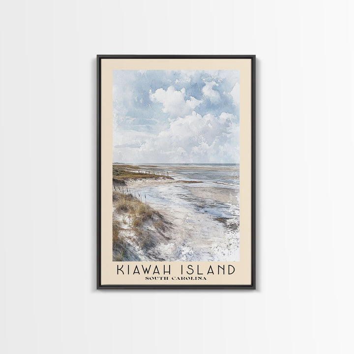 Kiawah Island, South Carolina Watercolor Print, Vacation Gift, South Carolina Wall Art, Beach Painting, Beach Decor, Large Wall Art, Wood Frame Art