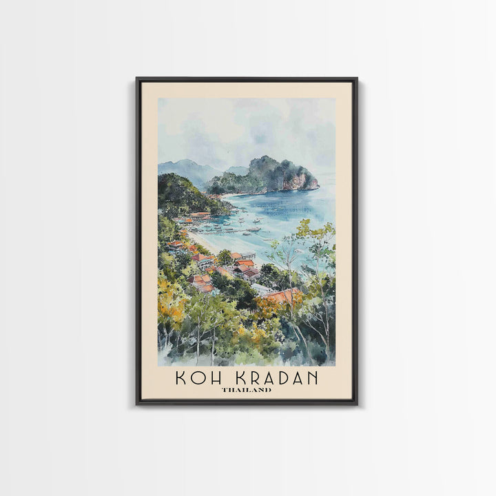 Koh Kradan, Thailand Watercolor Beach Print, Vacation Gift, Thailand Wall Art, Beach Painting, Beach Decor, Beach Painting