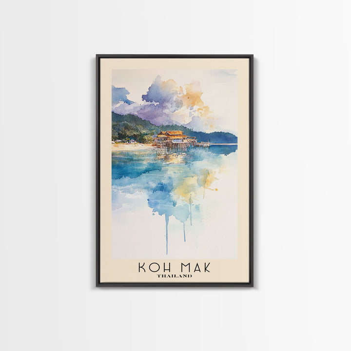 Koh Mak, Thailand Watercolor Print, Vacation Gift, Thailand Wall Art, Vacation Wall Art, Vacatation Memories, Beach Decor, Beach Or Lakehouse Art