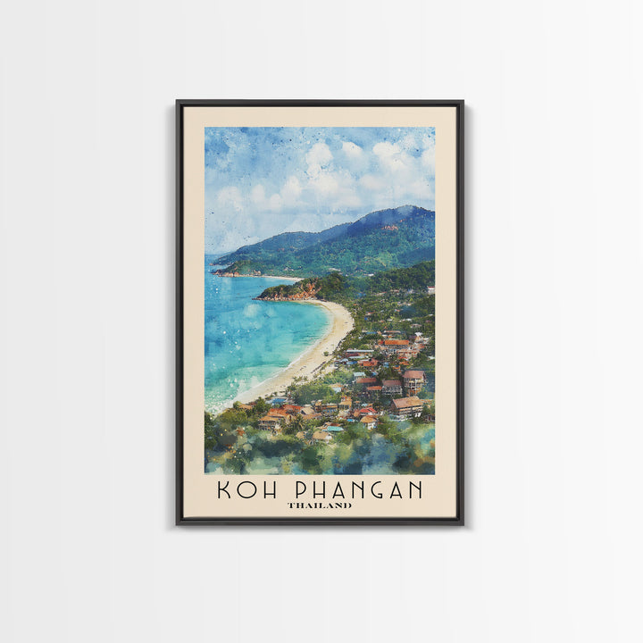 Koh Phangan, Thailand Watercolor Print, Vacation Gift, Thailand Wall Art, Beach Painting, Beach Decor, Beach Or Lakehouse Art