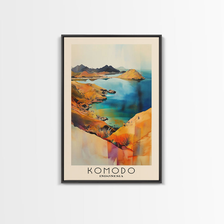 Komodo, Indonesia Watercolor Print, Vacation Gift, Indonesia Wall Art, Beach Painting, Beach Decor, Beach Or Lakehouse Art