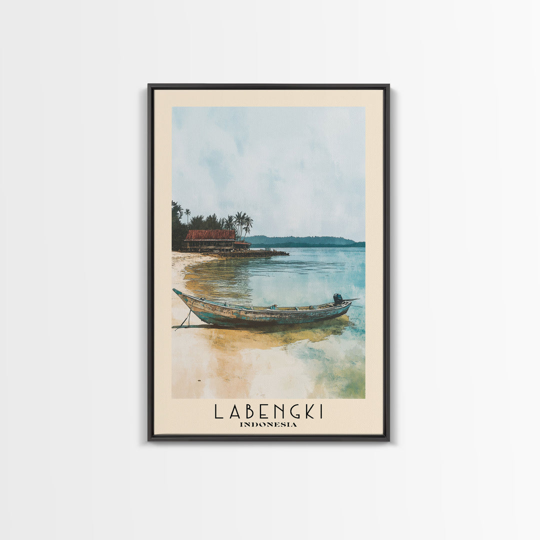 Labengki, Indonesia Watercolor Print, Vacation Gift, Indonesia Wall Art, Vacation Wall Art, Vacatation Memories, Beach Decor, Beach Or Lakehouse Art