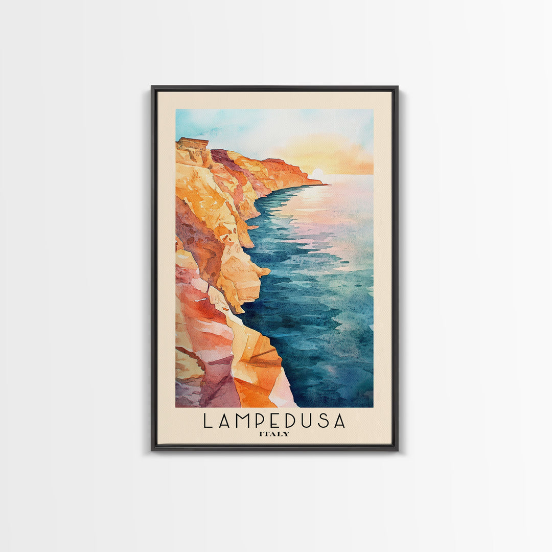 Lampedusa, Italy Watercolor Print, Vacation Gift, Italy Wall Art, Vacation Wall Art, Vacatation Memories, Beach Decor, Beach Or Lakehouse Art