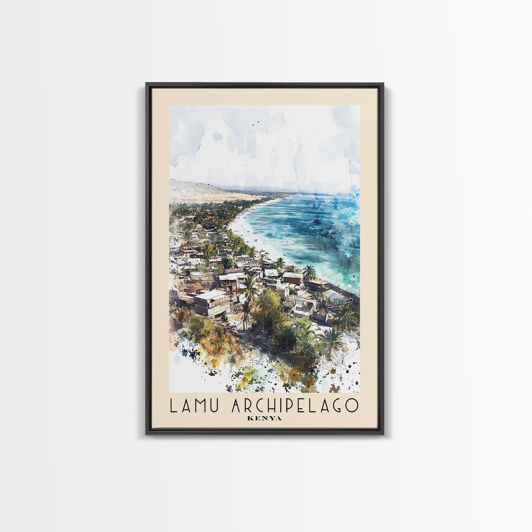 Lamu Archipelago, Kenya Watercolor Print, Vacation Gift, Kenya Wall Art, Beach Painting, Beach Decor, Beach Or Lakehouse Art