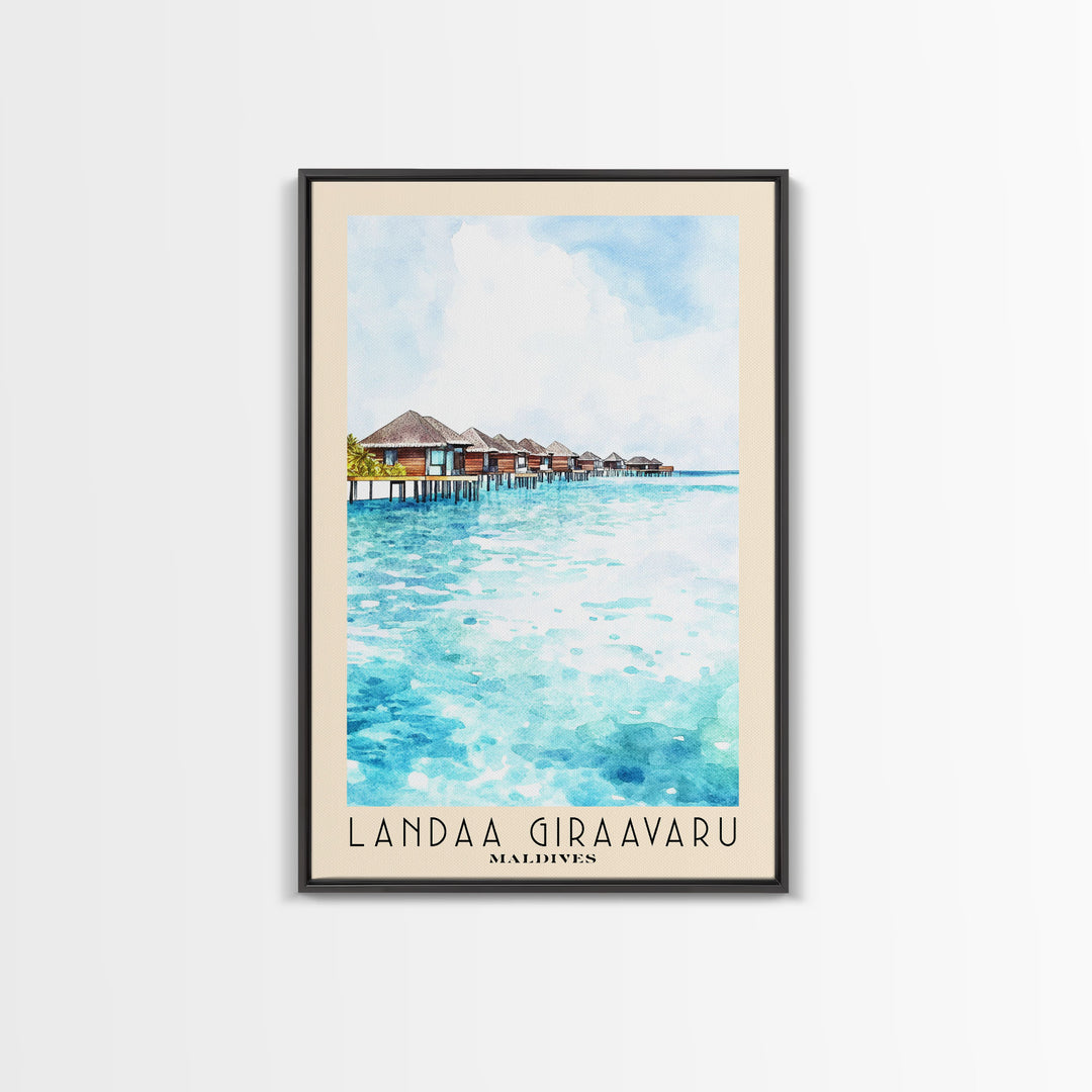 Landaa Giraavaru, Maldives Watercolor Beach Print, Vacation Gift, Maldives Wall Art, Beach Painting, Beach Decor, Beach Painting