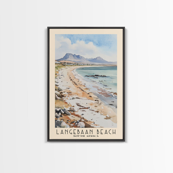 Langebaan Beach, South Africa Watercolor Print, Vacation Gift, South Africa Wall Art, Beach Painting, Beach Decor, Large Wall Art, Wood Frame Art