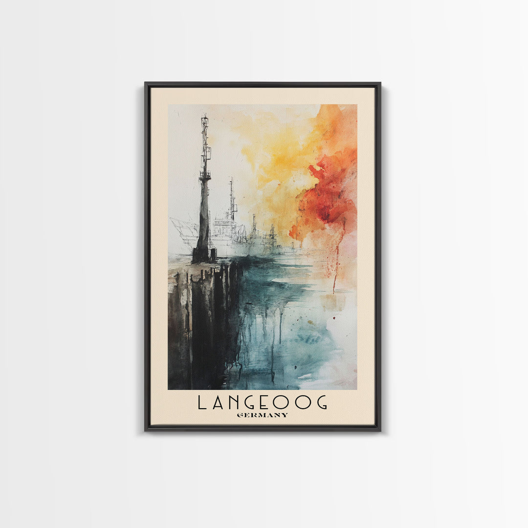 Langeoog, Germany Watercolor Print, Vacation Gift, Germany Wall Art, Beach Painting, Beach Decor, Beach Or Lakehouse Art