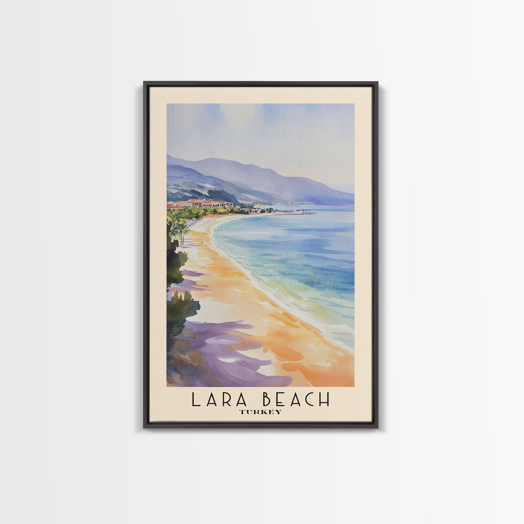 Lara Beach, Turkey Watercolor Print, Vacation Gift, Turkey Wall Art, Beach Painting, Beach Decor, Beach Or Lakehouse Art