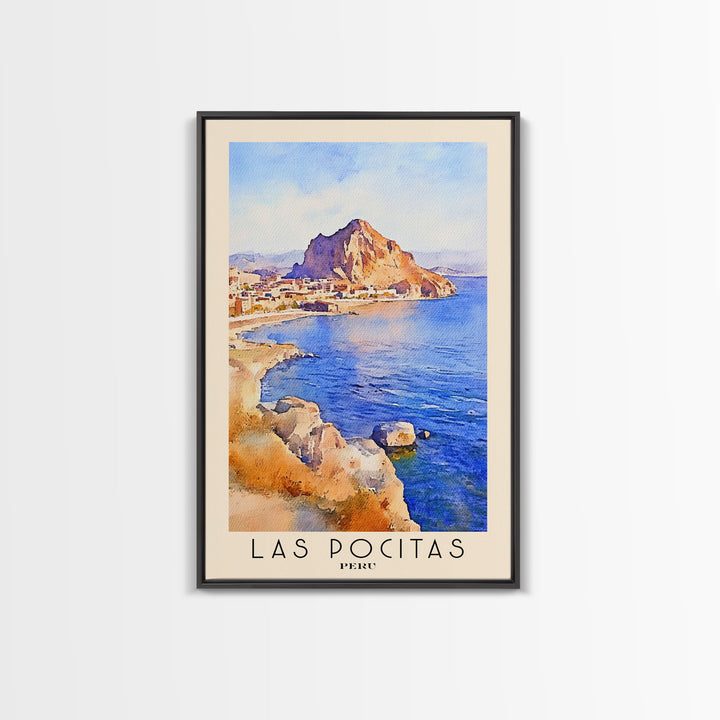 Las Pocitas, Peru Watercolor Beach Print, Vacation Gift, Peru Wall Art, Beach Painting, Beach Decor, Beach Painting