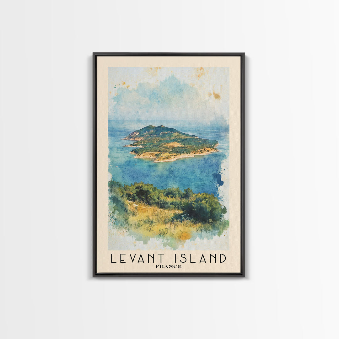 Levant Island, France Watercolor Beach Print, Vacation Gift, France Wall Art, Beach Painting, Beach Decor, Beach Painting