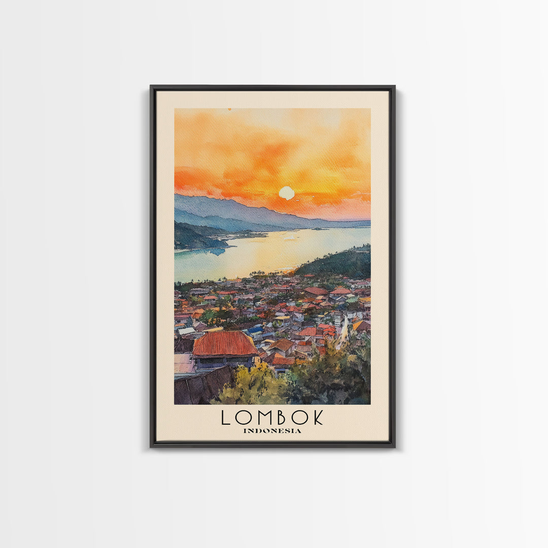 Lombok, Indonesia Watercolor Print, Vacation Gift, Indonesia Wall Art, Beach Painting, Beach Decor, Beach Or Lakehouse Art