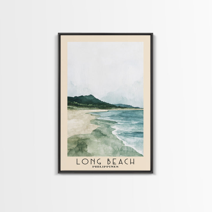 Long Beach, Philippines Watercolor Print, Vacation Gift, Philippines Wall Art, Beach Painting, Beach Decor, Beach Or Lakehouse Art