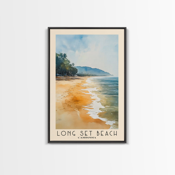 Long Set Beach, Cambodia Watercolor Print, Vacation Gift, Cambodia Wall Art, Vacation Wall Art, Vacatation Memories, Beach Decor, Beach Or Lakehouse Art