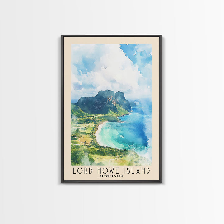 Lord Howe Island, Australia Watercolor Beach Print, Vacation Gift, Australia Wall Art, Beach Painting, Beach Decor, Beach Painting