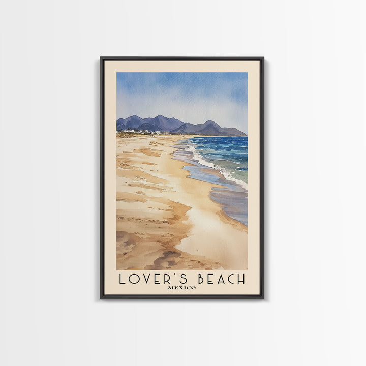 Lover’s Beach, Mexico Watercolor Print, Vacation Gift, Mexico Wall Art, Beach Painting, Beach Decor, Beach Or Lakehouse Art