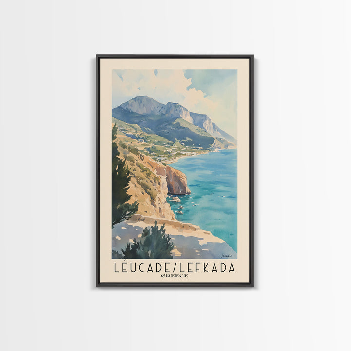 Léucade/Lefkada, Greece Watercolor Print, Vacation Gift, Greece Wall Art, Beach Painting, Beach Decor, Beach Or Lakehouse Art