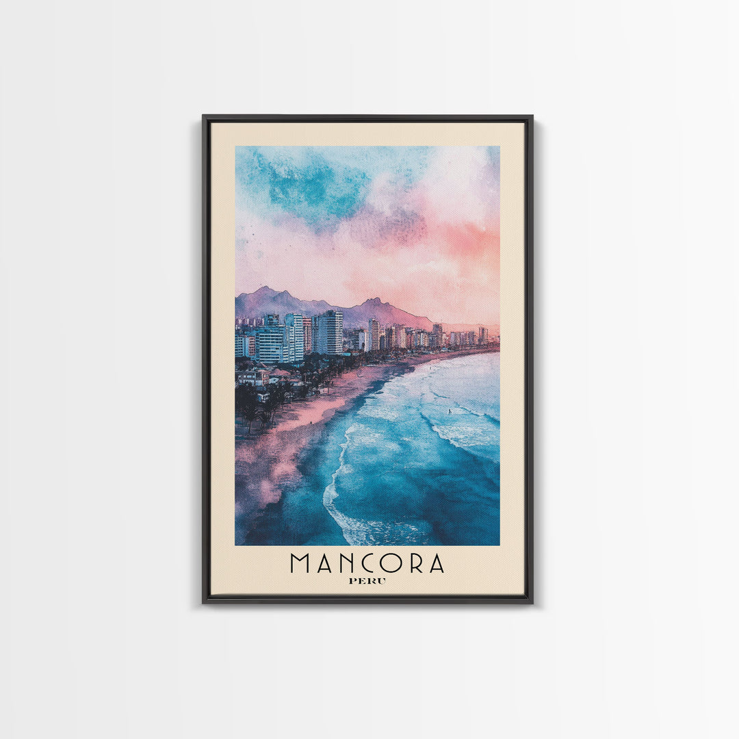 Mancora, Peru Watercolor Print, Vacation Gift, Peru Wall Art, Beach Painting, Beach Decor, Beach Or Lakehouse Art