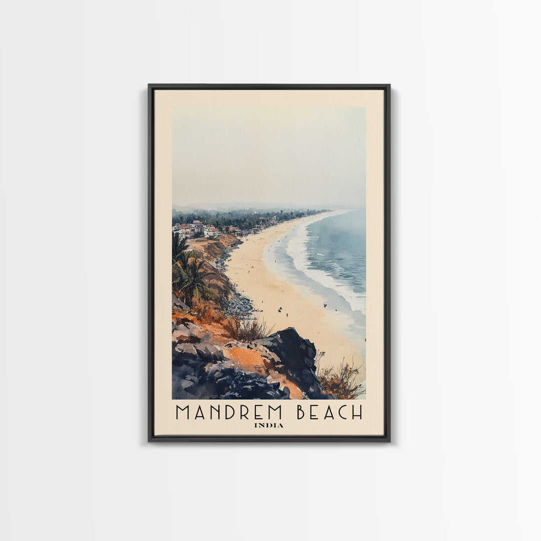 Mandrem Beach, India Watercolor Beach Print, Vacation Gift, India Wall Art, Beach Painting, Beach Decor, Beach Painting