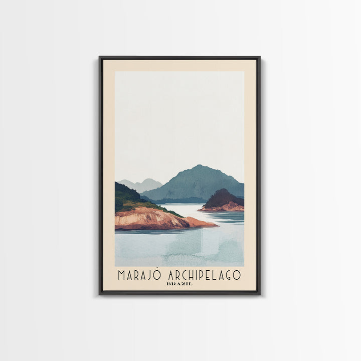 Marajó Archipelago, Brazil Watercolor Print, Vacation Gift, Brazil Wall Art, Beach Painting, Beach Decor, Large Wall Art, Wood Frame Art