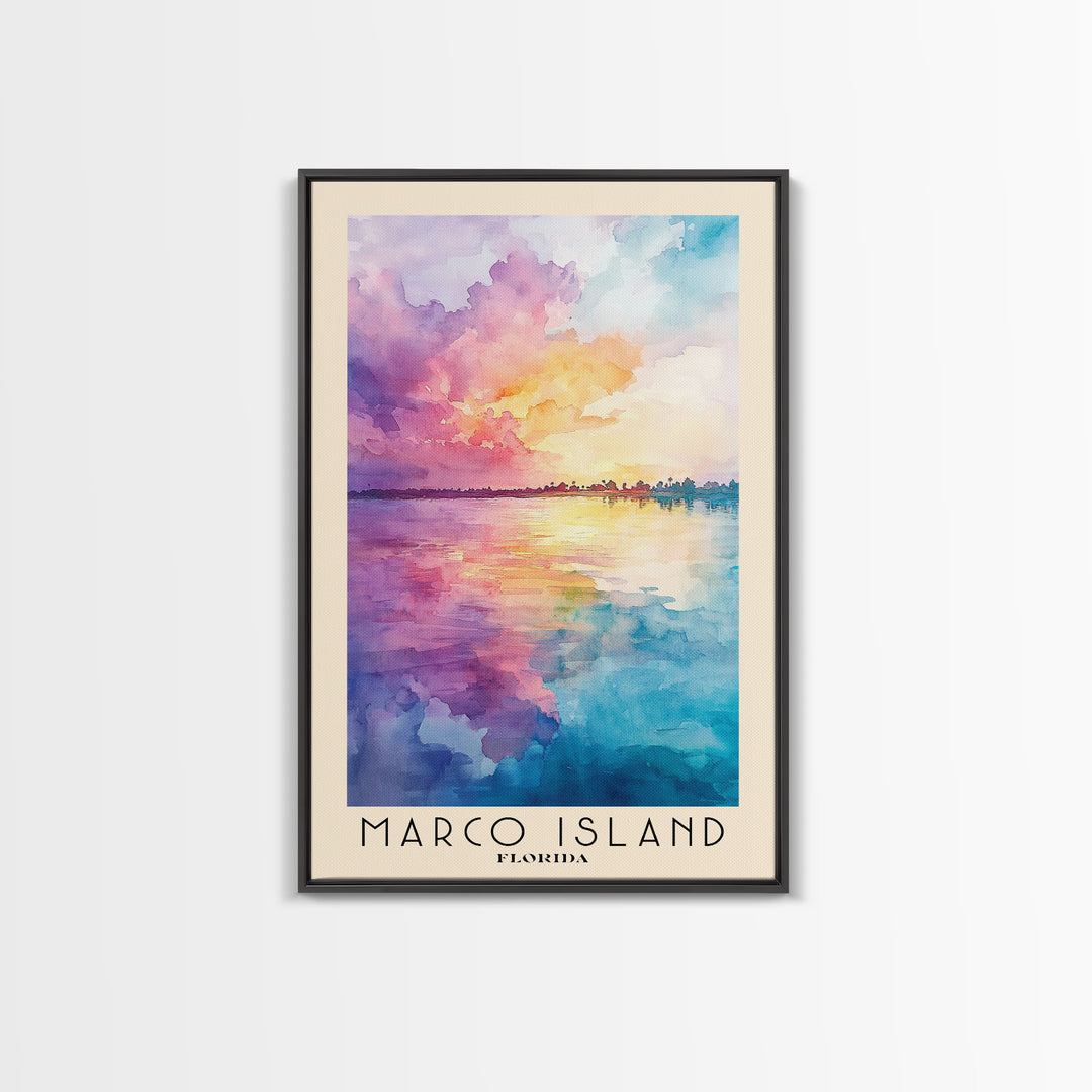 Marco Island, Florida Watercolor Print, Vacation Gift, Florida Wall Art, Beach Painting, Beach Decor, Beach Or Lakehouse Art