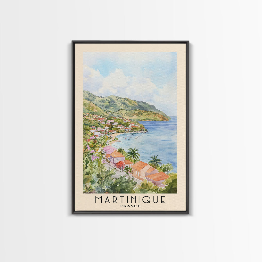 Martinique, France Watercolor Print, Vacation Gift, France Wall Art, Vacation Wall Art, Vacatation Memories, Beach Decor, Beach Or Lakehouse Art