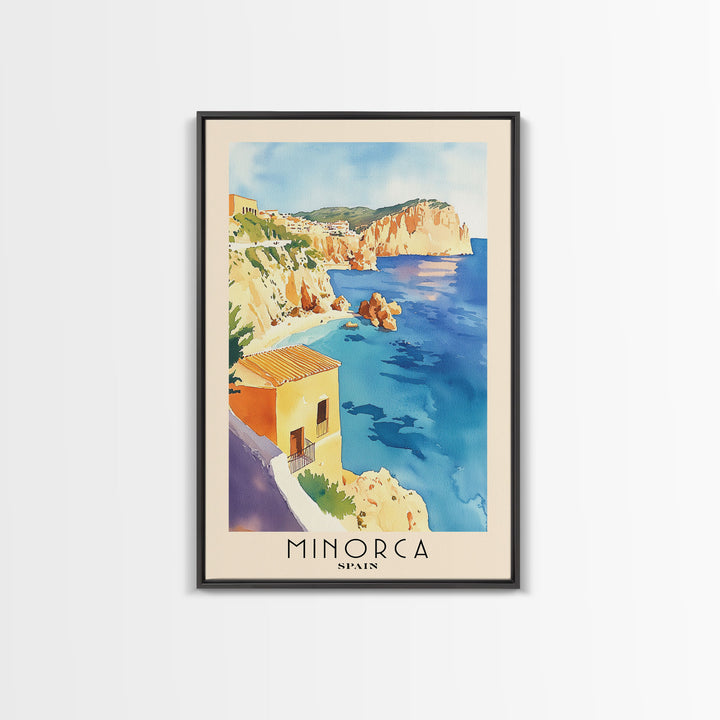 Minorca, Spain Watercolor Print, Vacation Gift, Spain Wall Art, Beach Painting, Beach Decor, Beach Or Lakehouse Art