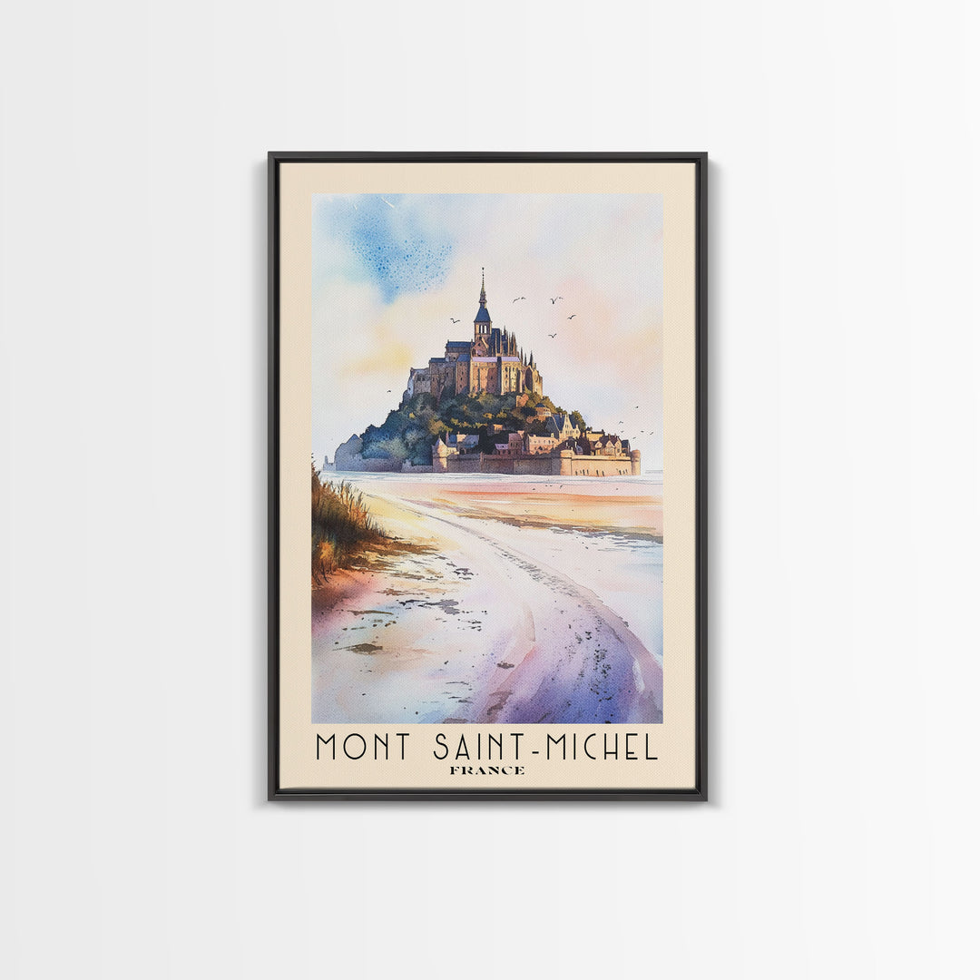 Mont Saint-Michel, France Watercolor Beach Print, Vacation Gift, France Wall Art, Beach Painting, Beach Decor, Beach Painting