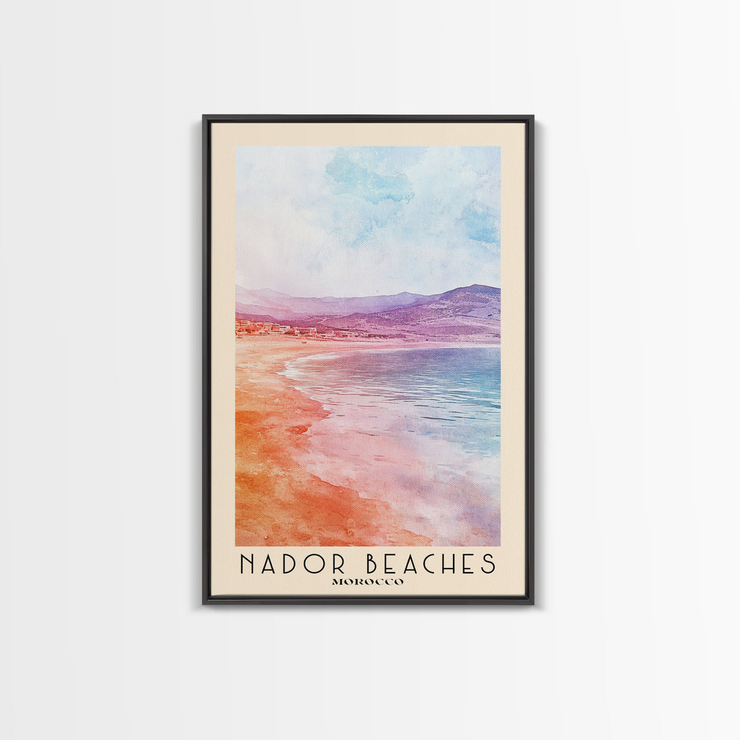 Nador Beaches, Morocco Watercolor Print, Vacation Gift, Morocco Wall Art, Beach Painting, Beach Decor, Beach Or Lakehouse Art