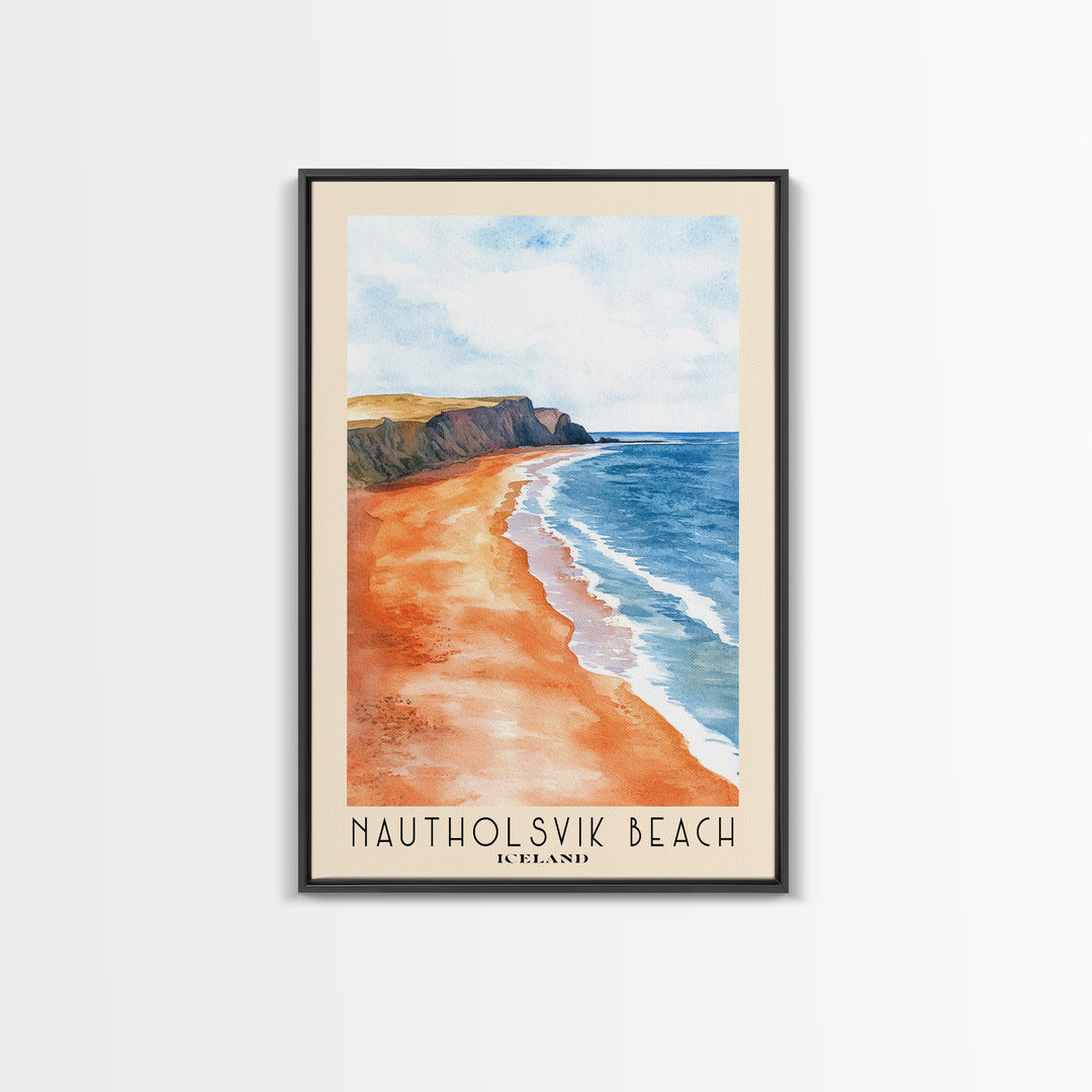 Nautholsvik Beach, Iceland Watercolor Print, Vacation Gift, Iceland Wall Art, Vacation Wall Art, Vacatation Memories, Beach Decor, Beach Or Lakehouse Art