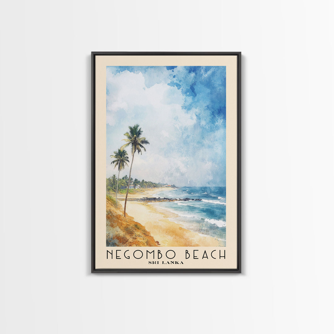 Negombo beach, Sri Lanka Watercolor Print, Vacation Gift, Sri Lanka Wall Art, Beach Painting, Beach Decor, Beach Or Lakehouse Art