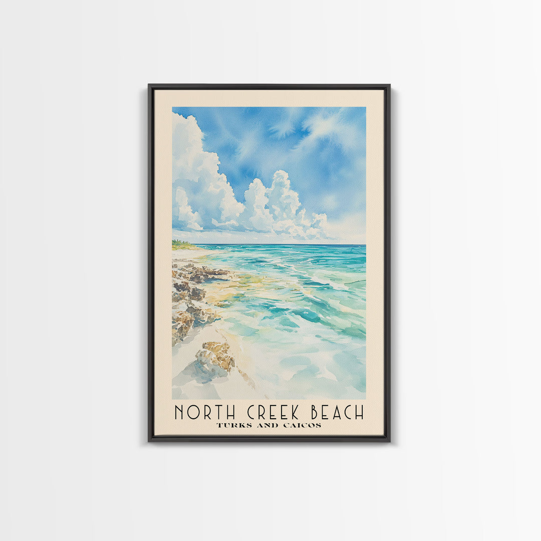 North Creek Beach, Turks and Caicos Watercolor Print, Vacation Gift, Turks and Caicos Wall Art, Beach Painting, Beach Decor, Beach Or Lakehouse Art