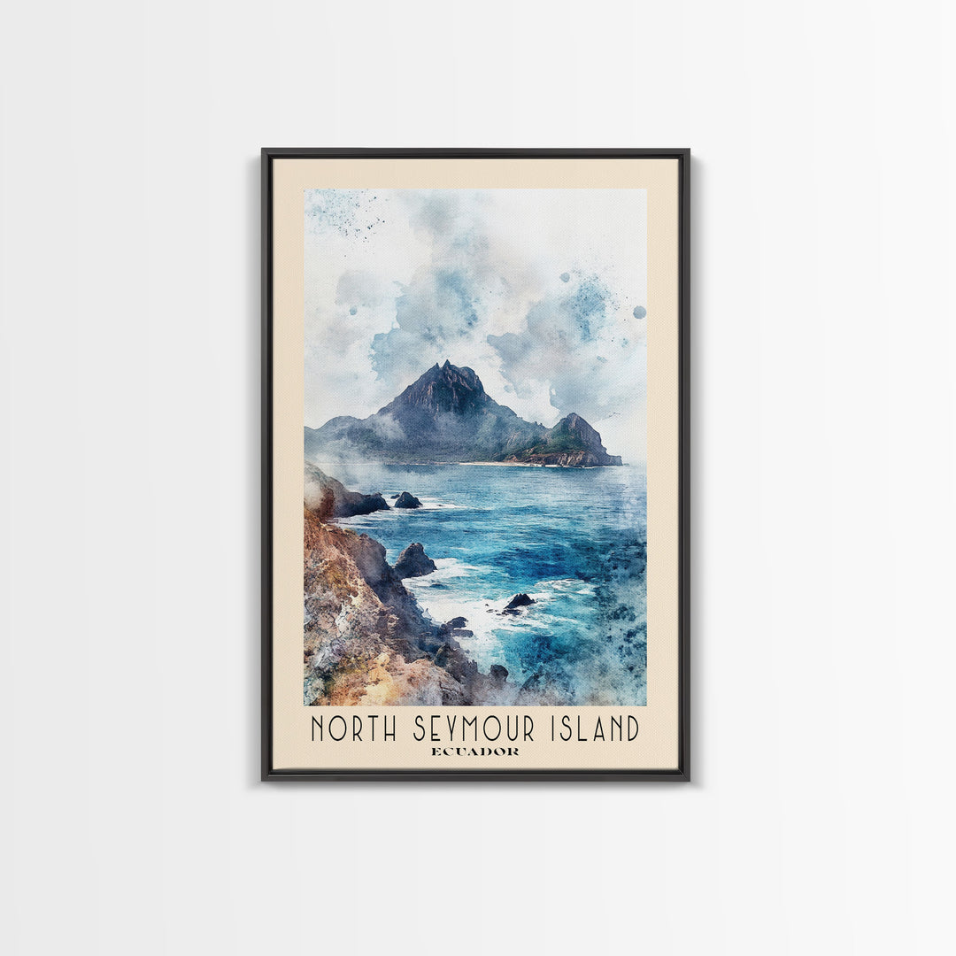 North Seymour Island, Ecuador Watercolor Beach Print, Vacation Gift, Ecuador Wall Art, Beach Painting, Beach Decor, Beach Painting