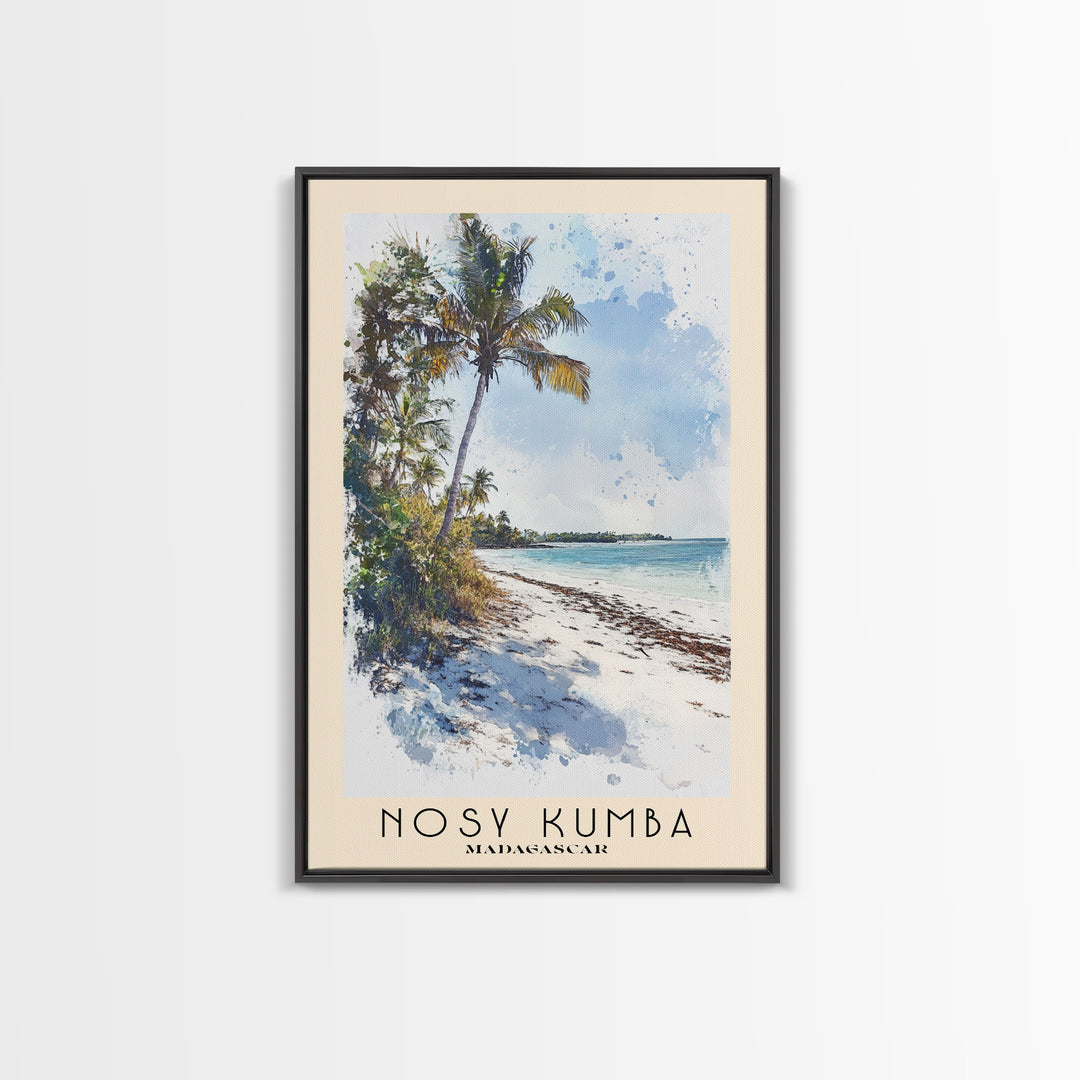 Nosy Kumba, Madagascar Watercolor Beach Print, Vacation Gift, Madagascar Wall Art, Beach Painting, Beach Decor, Beach Painting