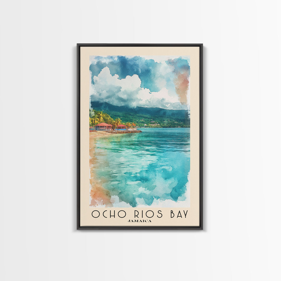 Ocho Rios Bay, Jamaica Watercolor Print, Vacation Gift, Jamaica Wall Art, Vacation Wall Art, Vacatation Memories, Beach Decor, Beach Or Lakehouse Art