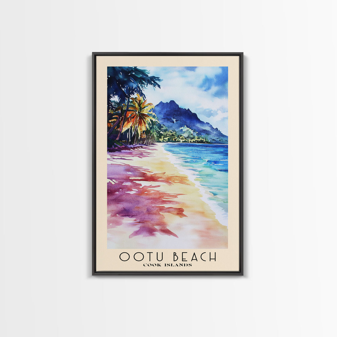 Ootu Beach, Cook Islands Watercolor Print, Vacation Gift, Cook Islands Wall Art, Vacation Wall Art, Vacatation Memories, Beach Decor, Beach Or Lakehouse Art