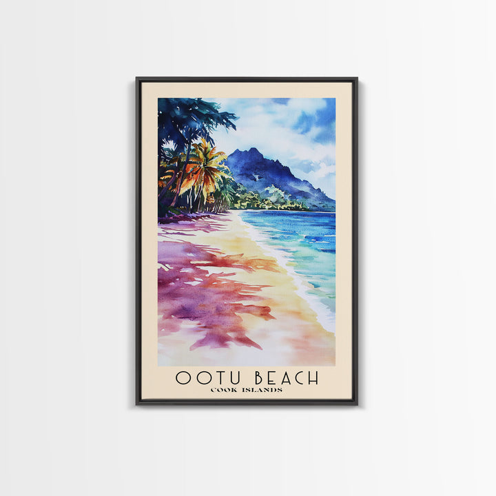 Ootu Beach, Cook Islands Watercolor Print, Vacation Gift, Cook Islands Wall Art, Vacation Wall Art, Vacatation Memories, Beach Decor, Beach Or Lakehouse Art