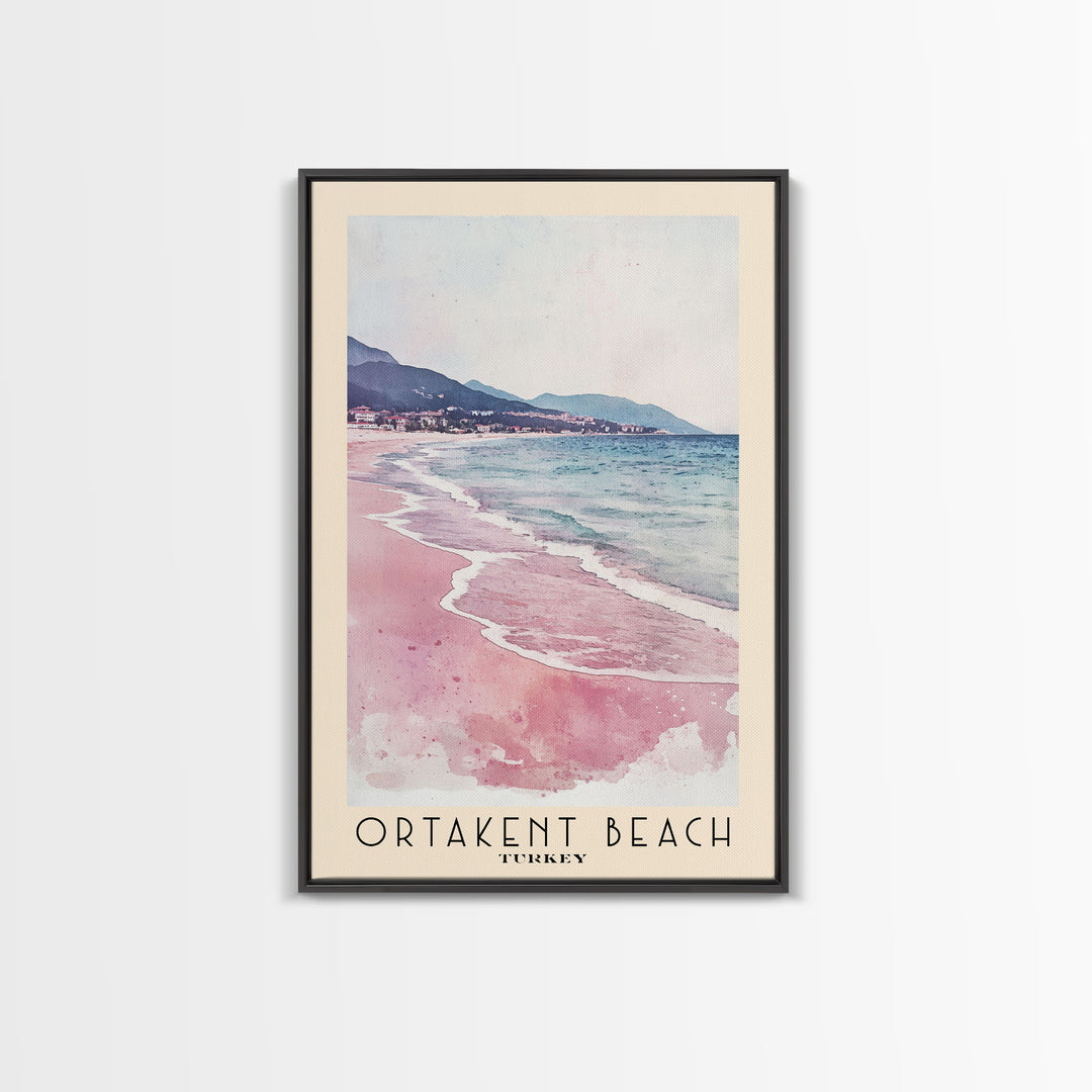 Ortakent Beach, Turkey Watercolor Beach Print, Vacation Gift, Turkey Wall Art, Beach Painting, Beach Decor, Beach Painting